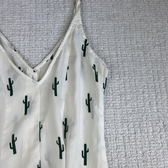 Show Me Your Mumu Remy Romper White/Cream Green Cactus AOP Button Size Small - Picture 15 of 16